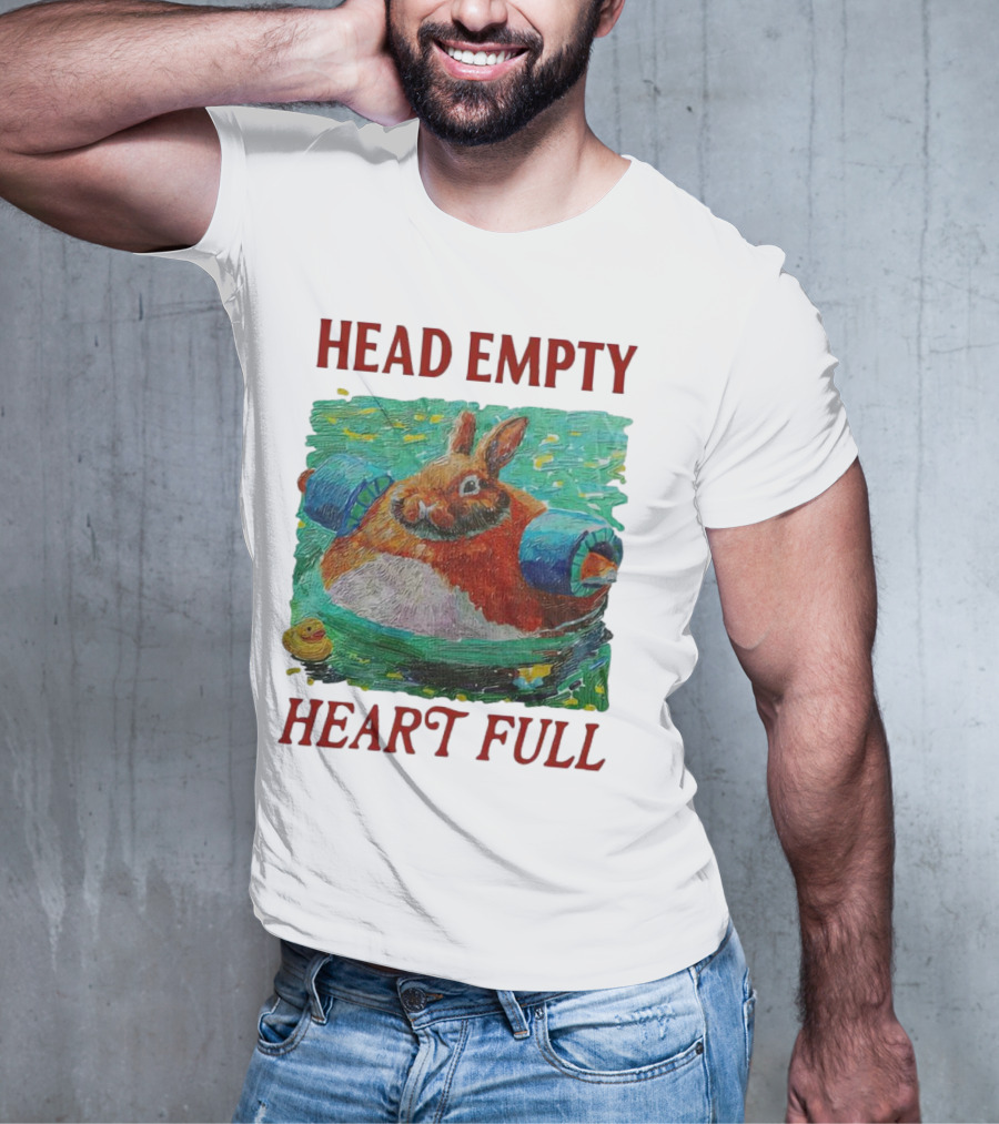 Head Empty Heart Full Bunny Floaties Pool Rubber Duck T-Shirt