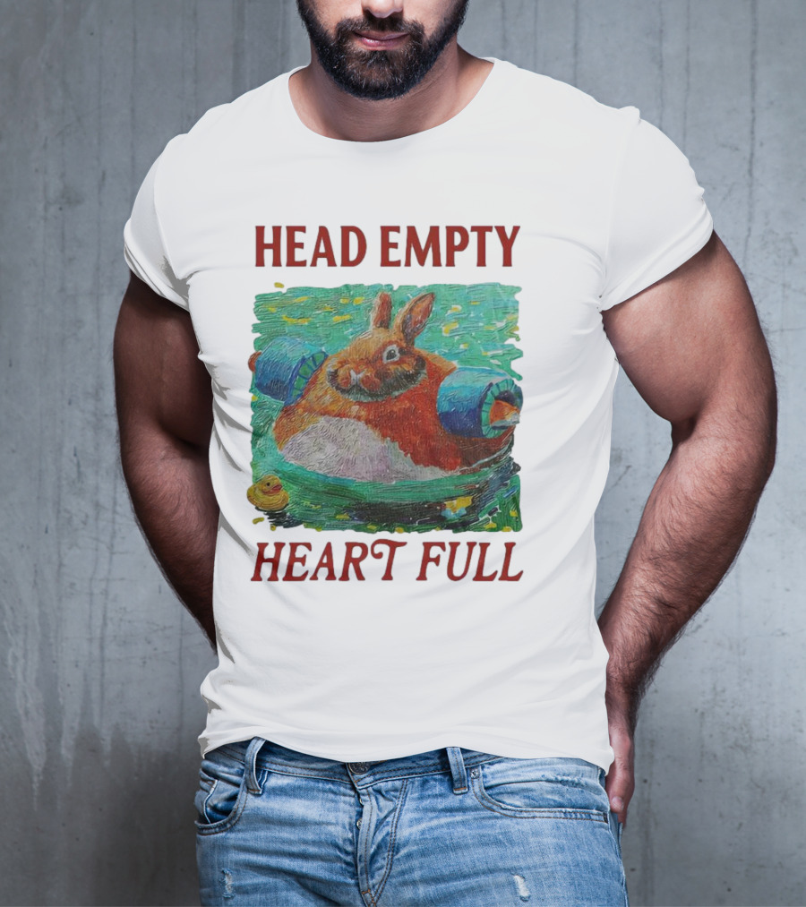 Head Empty Heart Full Bunny Floaties Pool Rubber Duck T-Shirt