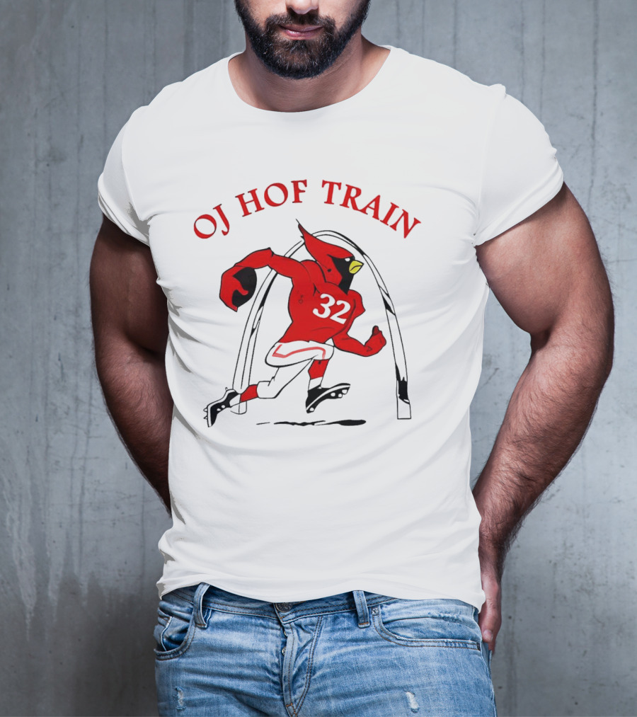 OJ HOF Train Arizona Cardinals 32 Football Rugged Bird T-Shirt