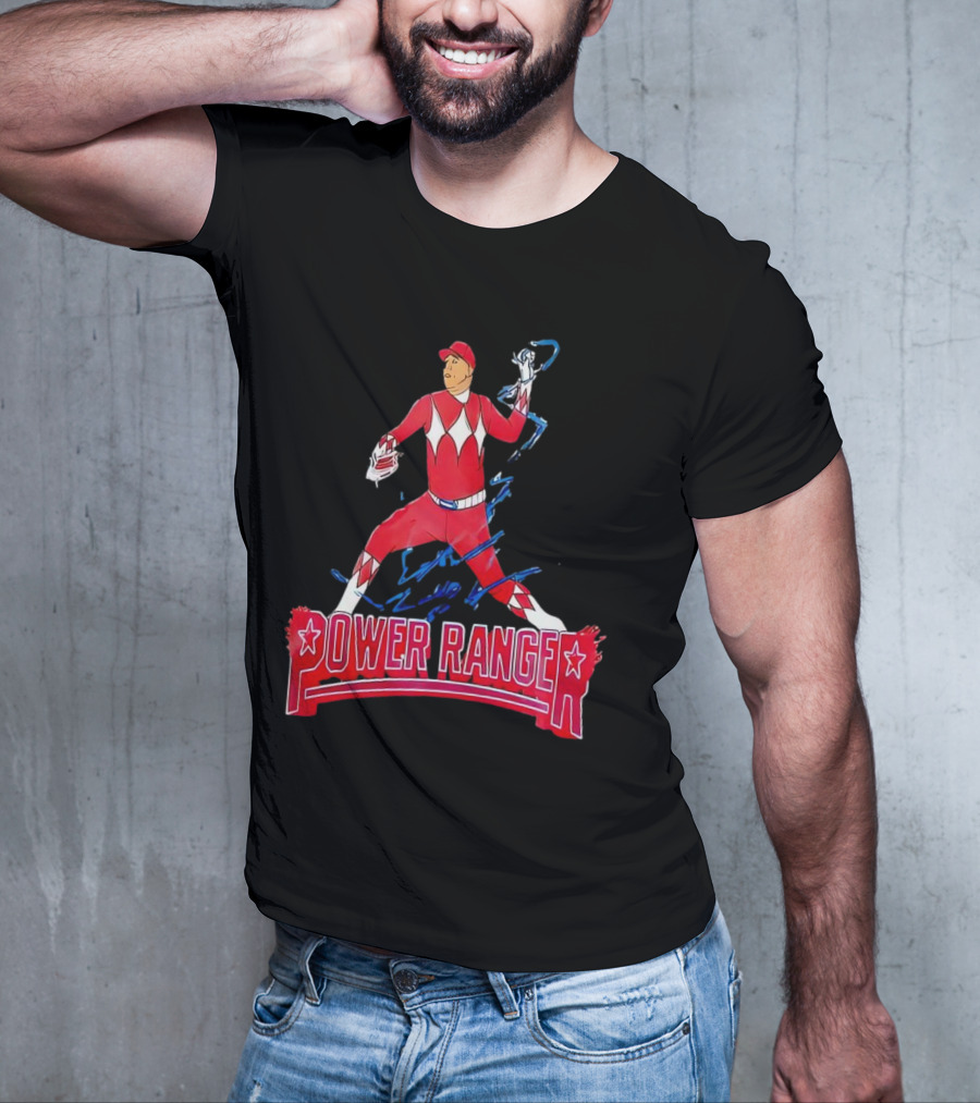Ranger Suarez Phillies Baseball Power Ranger Red Action Uniform T-Shirt