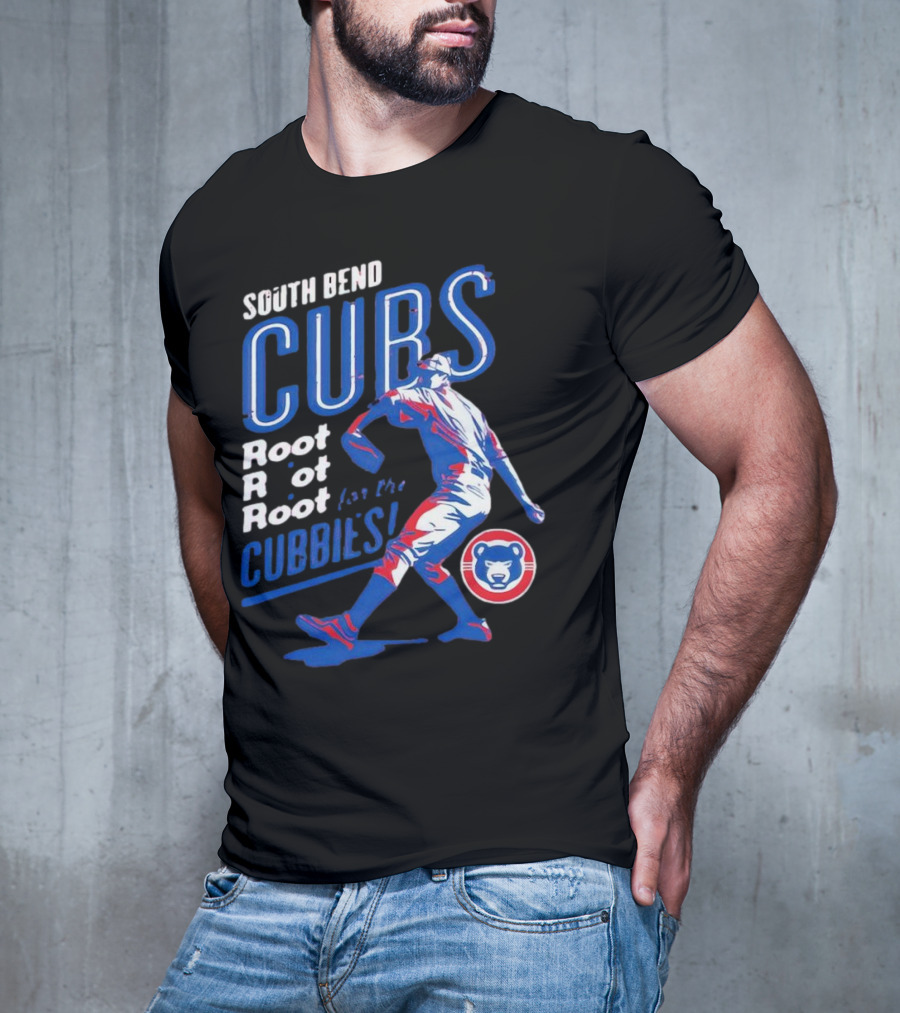 South Bend Cubs Root Root Root For The Cubbies Baseball Pitcher T-Shirt