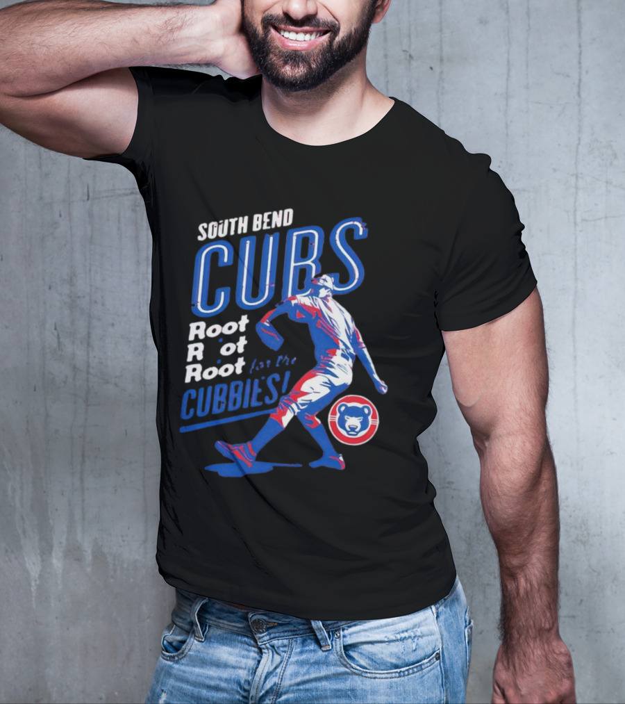 South Bend Cubs Root Root Root For The Cubbies Baseball Pitcher T-Shirt