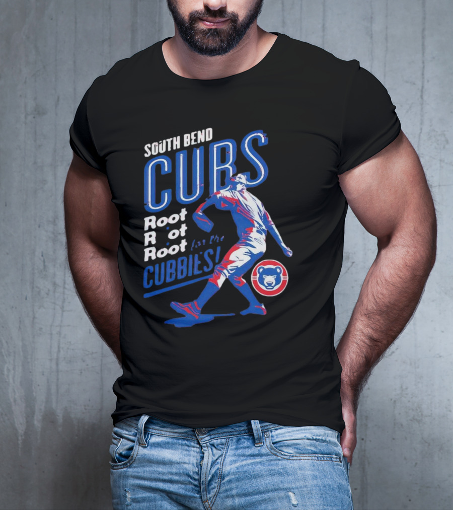 South Bend Cubs Root Root Root For The Cubbies Baseball Pitcher T-Shirt