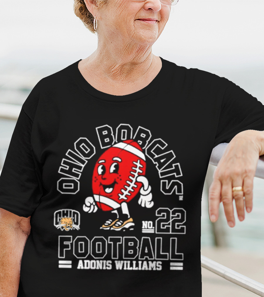 Ohio Bobcats Football No. 22 Adonis Williams T-Shirt