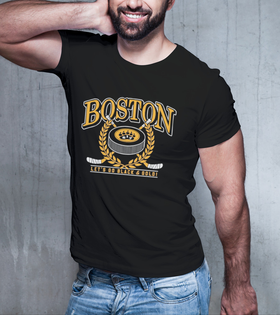 Boston Bruins 617 Let's Go Black And Gold NHL T-Shirt