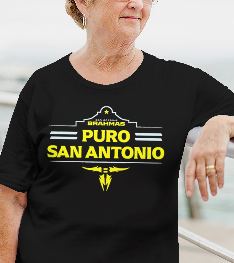 San Antonio Brahmas Puro San Antonio Star And Thunderbolt T-Shirt