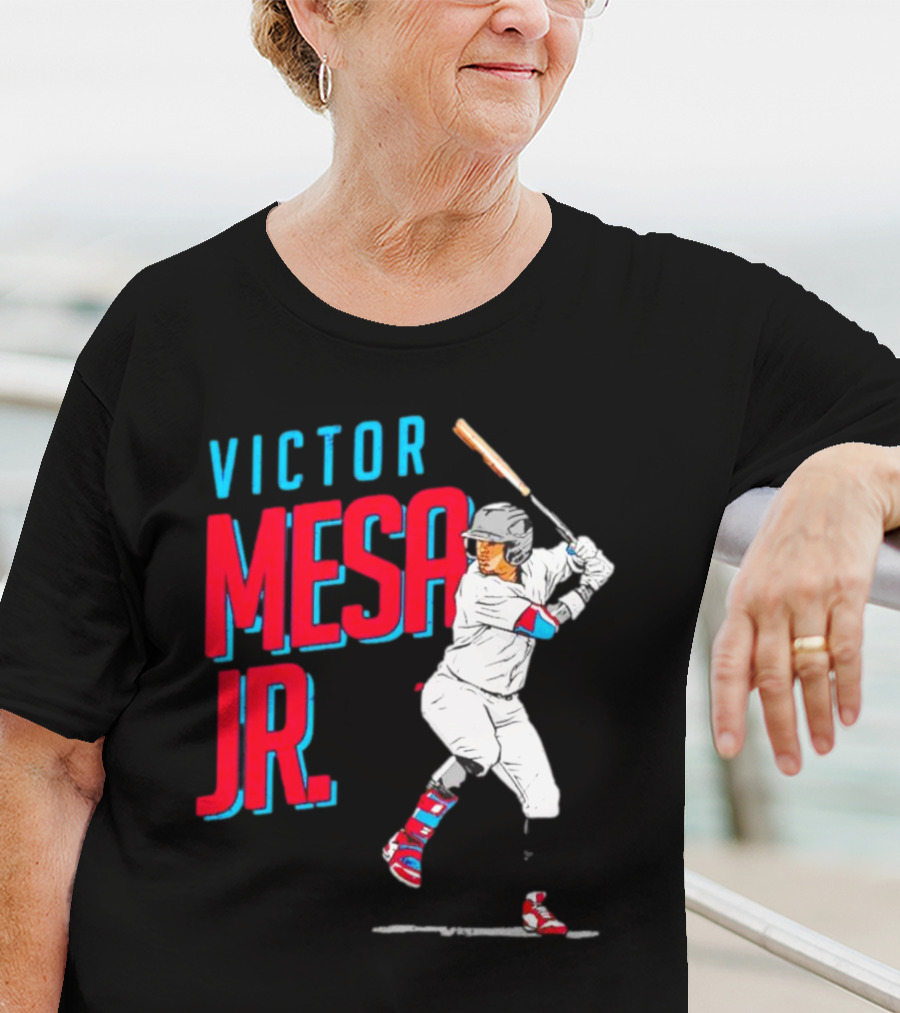 Victor Mesa Jr. Baseball Player With Bat And Colorful Socks T-Shirt