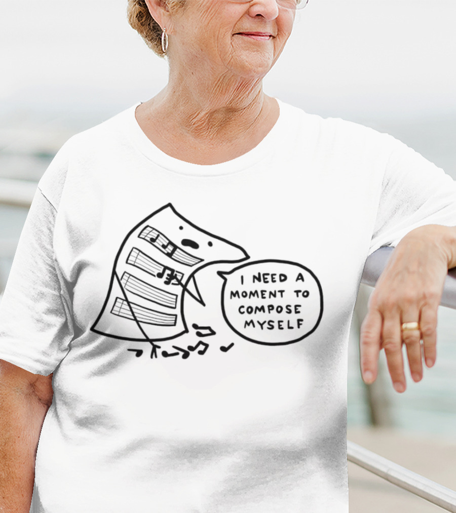 I Need A Moment To Compose Myself Music Note Comic Sheet T-Shirt
