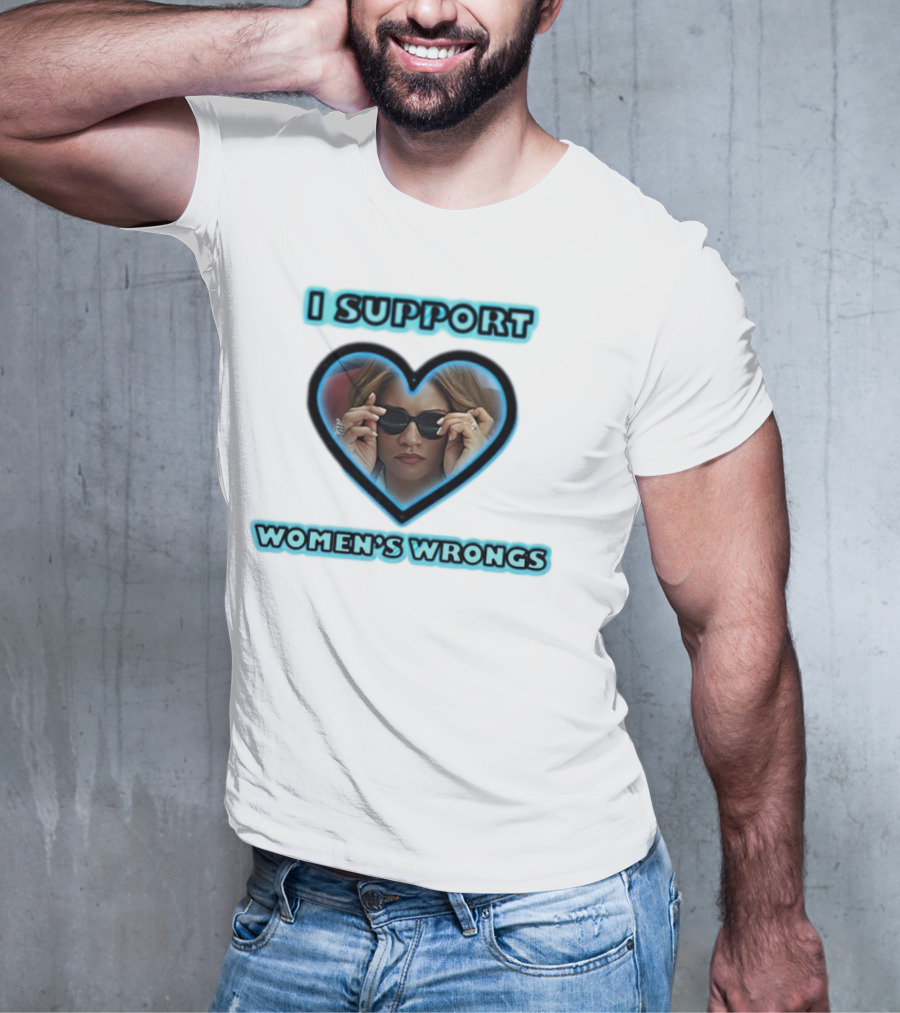 I Support Women’s Wrongs Heart Sunglasses T-Shirt