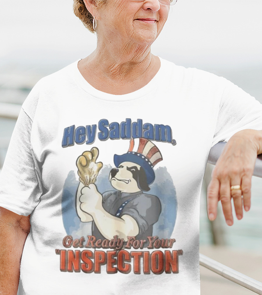 Hey Saddam Get Ready For Your Inspection Uncle Sam Dog Boxer Glove T-Shirt