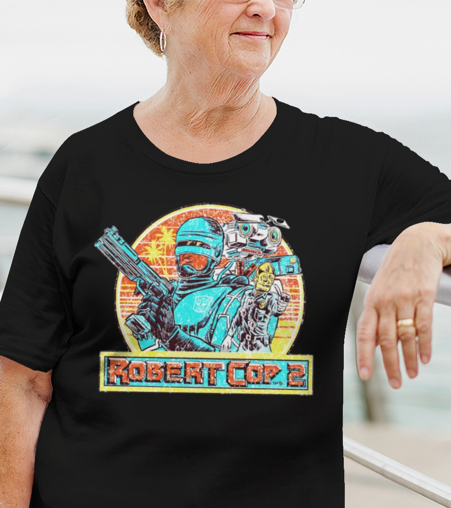 Robert Cop 2 Sci-Fi Retro Robot Mashup T-Shirt