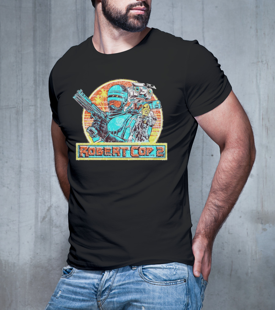 Robert Cop 2 Sci-Fi Retro Robot Mashup T-Shirt