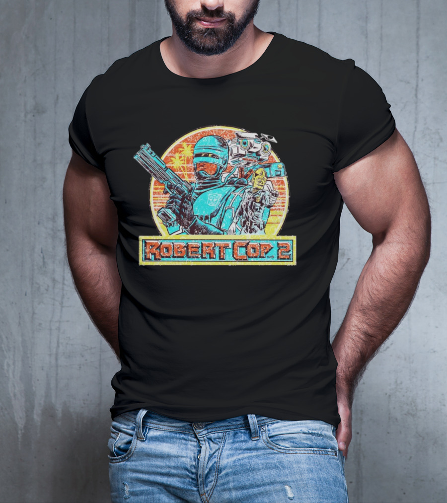 Robert Cop 2 Sci-Fi Retro Robot Mashup T-Shirt