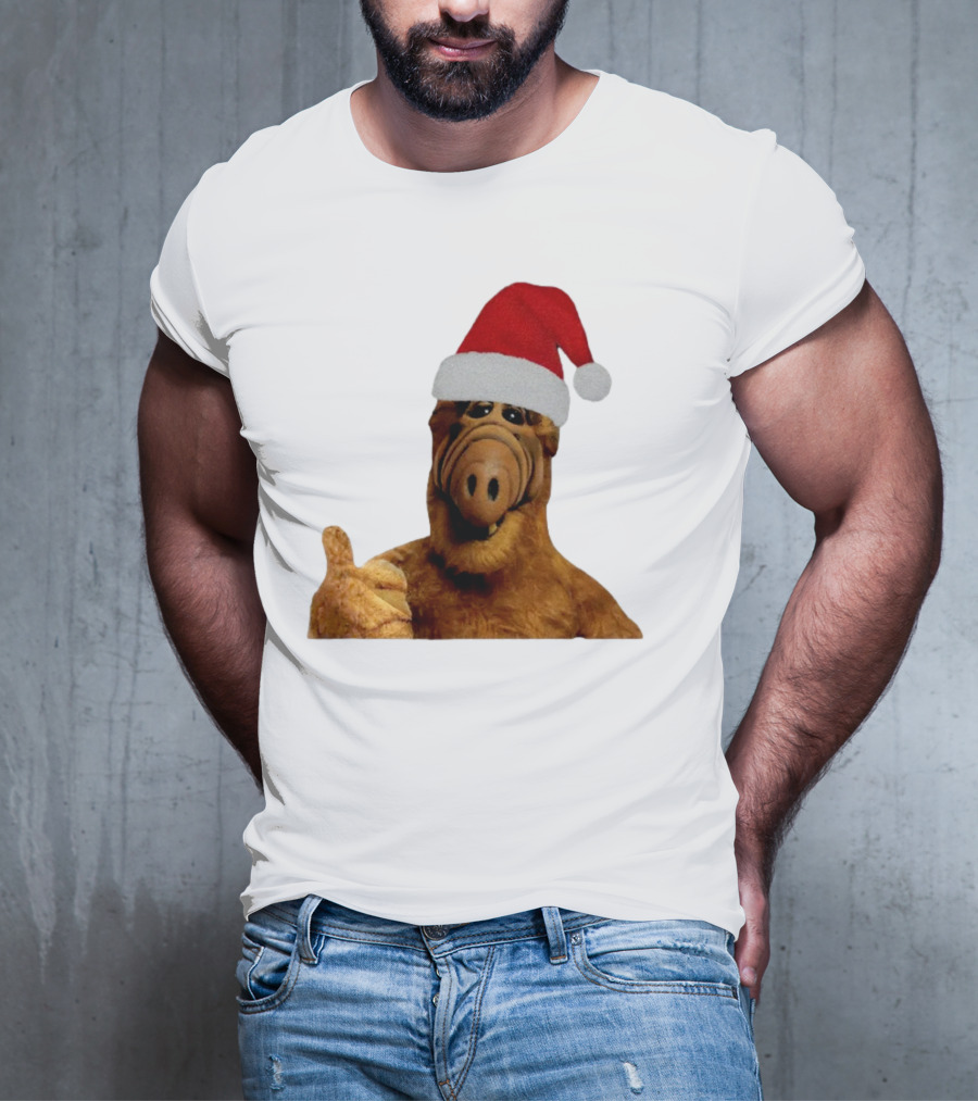 Alf Wearing Santa Hat Christmas Holiday T-Shirt