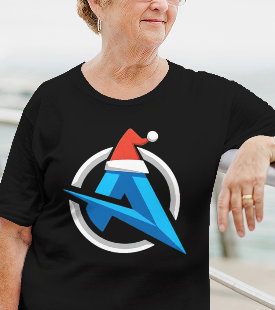 Alia Christmas Holiday Logo Santa Hat Blue A Icon Holiday T-Shirt
