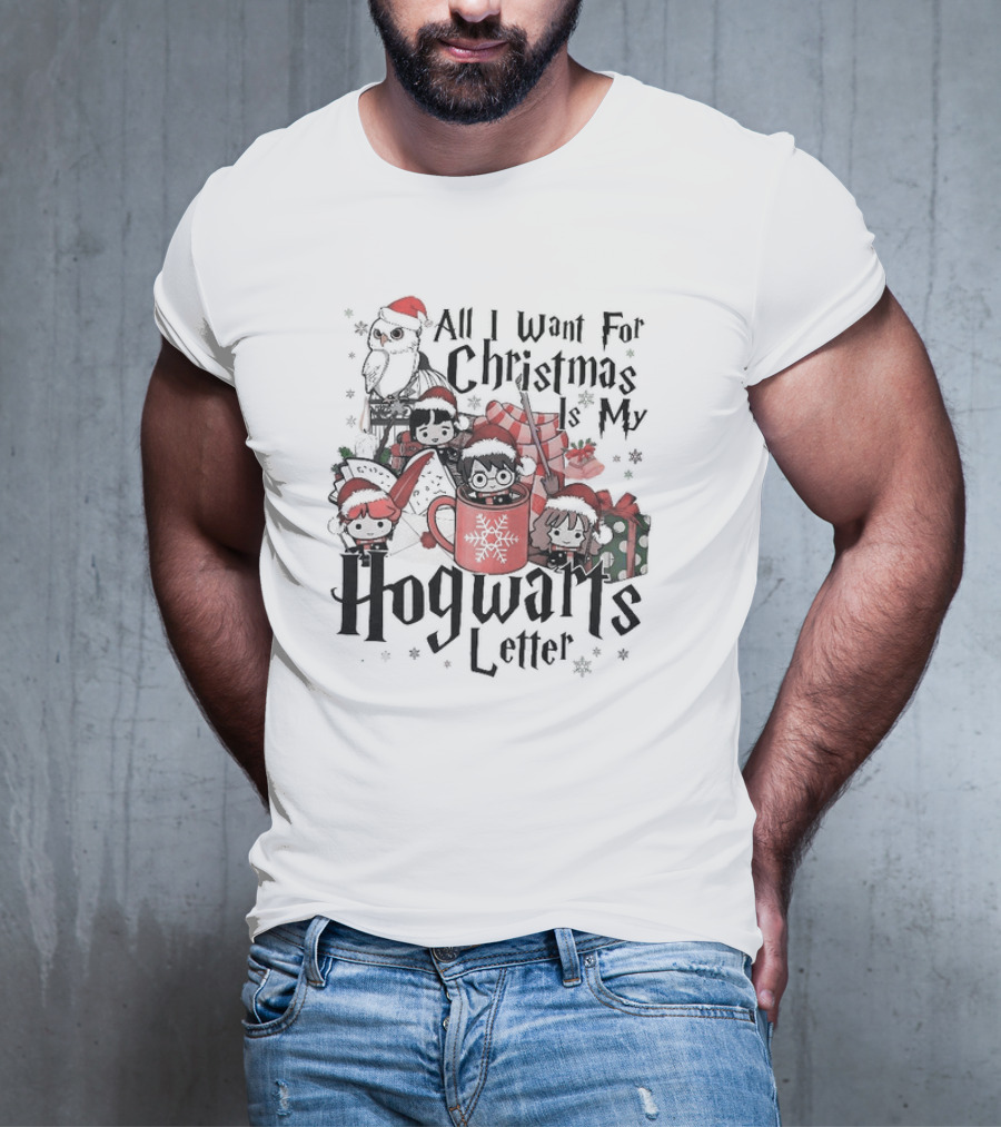 All I Want For Christmas Is My Hogwarts Letter Holiday Characters And Magical Creatures T-Shirt