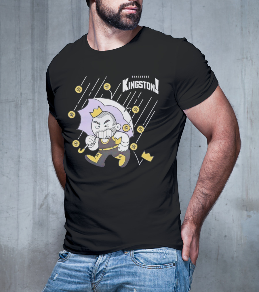 Dangerous Kingston Graphic With Umbrella And Crown Motif T-Shirt