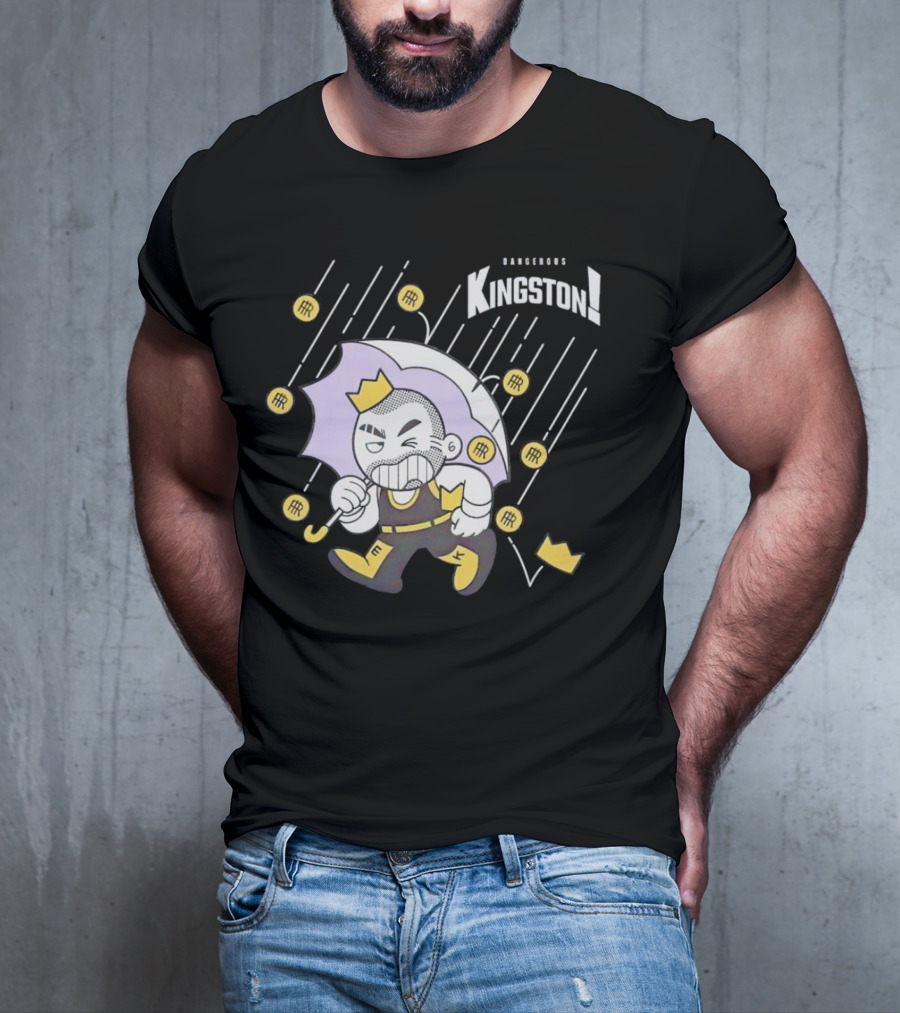 Dangerous Kingston Graphic With Umbrella And Crown Motif T-Shirt