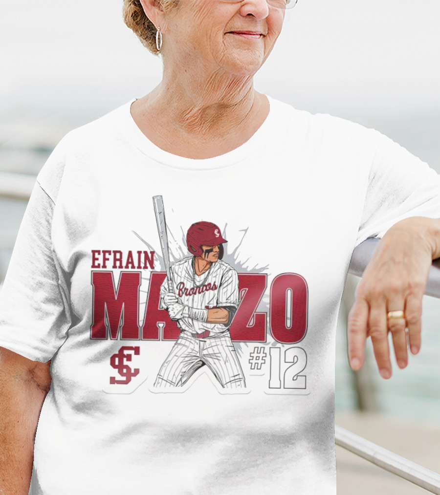 Efrain Manzo SCU Broncos Baseball #12 T-Shirt