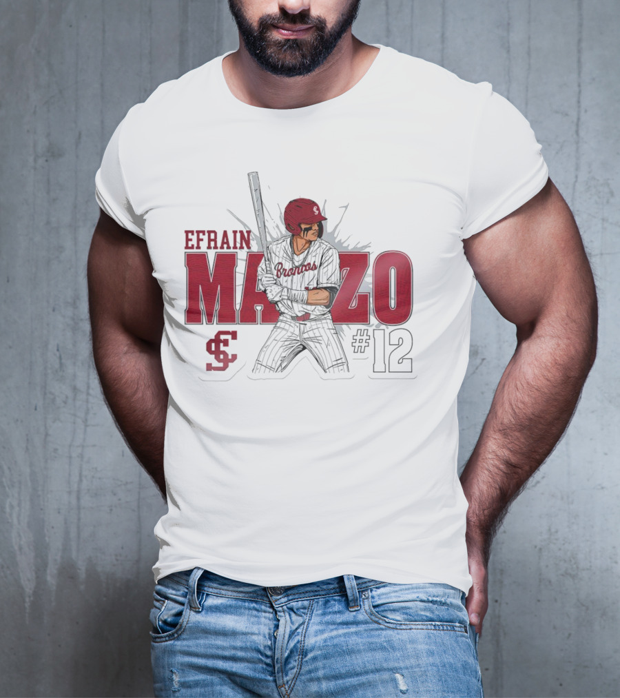 Efrain Manzo SCU Broncos Baseball #12 T-Shirt