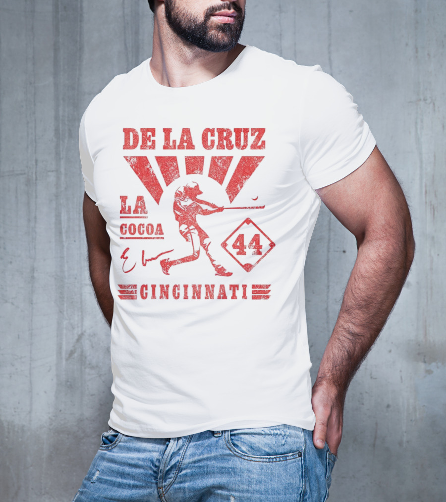 De La Cruz LA Cocoa Cincinnati Reds 44 Signature T-Shirt