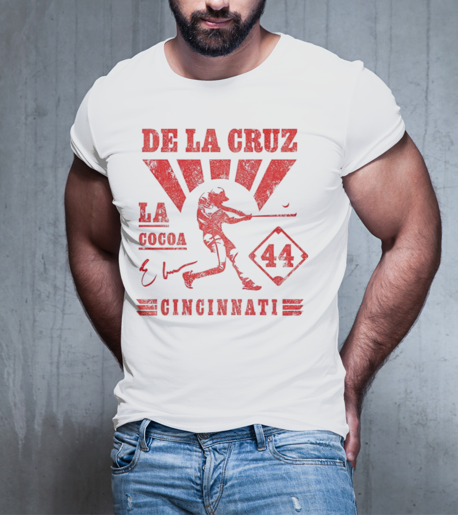 De La Cruz LA Cocoa Cincinnati Reds 44 Signature T-Shirt