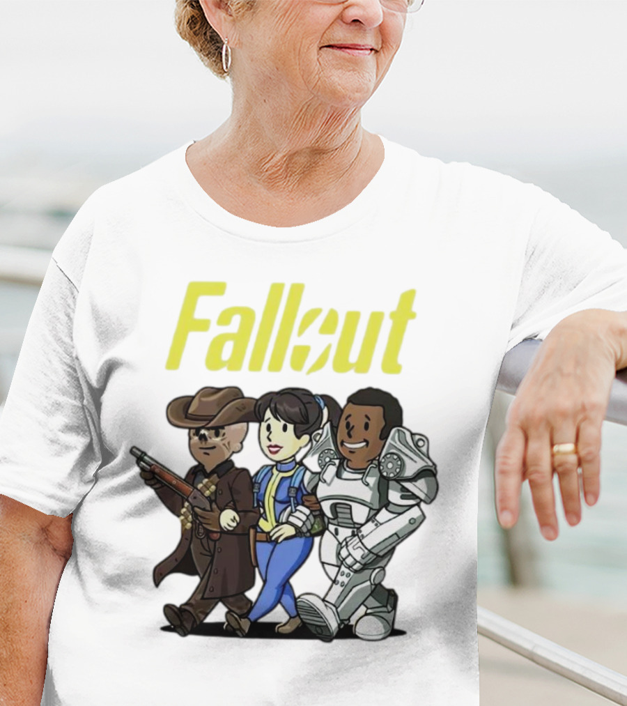 Fallout Cartoon Trio Vault Dweller Adventurers T-Shirt