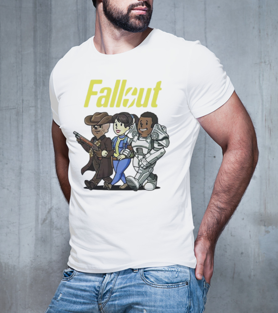 Fallout Cartoon Trio Vault Dweller Adventurers T-Shirt