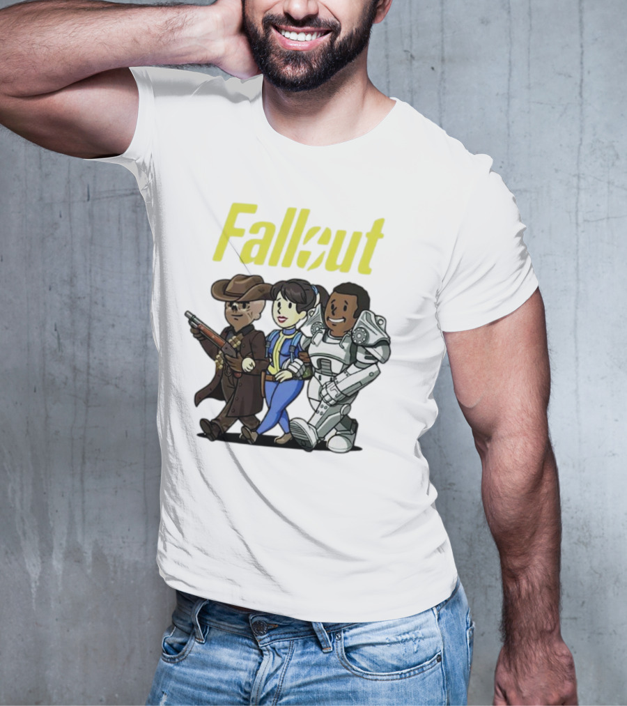 Fallout Cartoon Trio Vault Dweller Adventurers T-Shirt