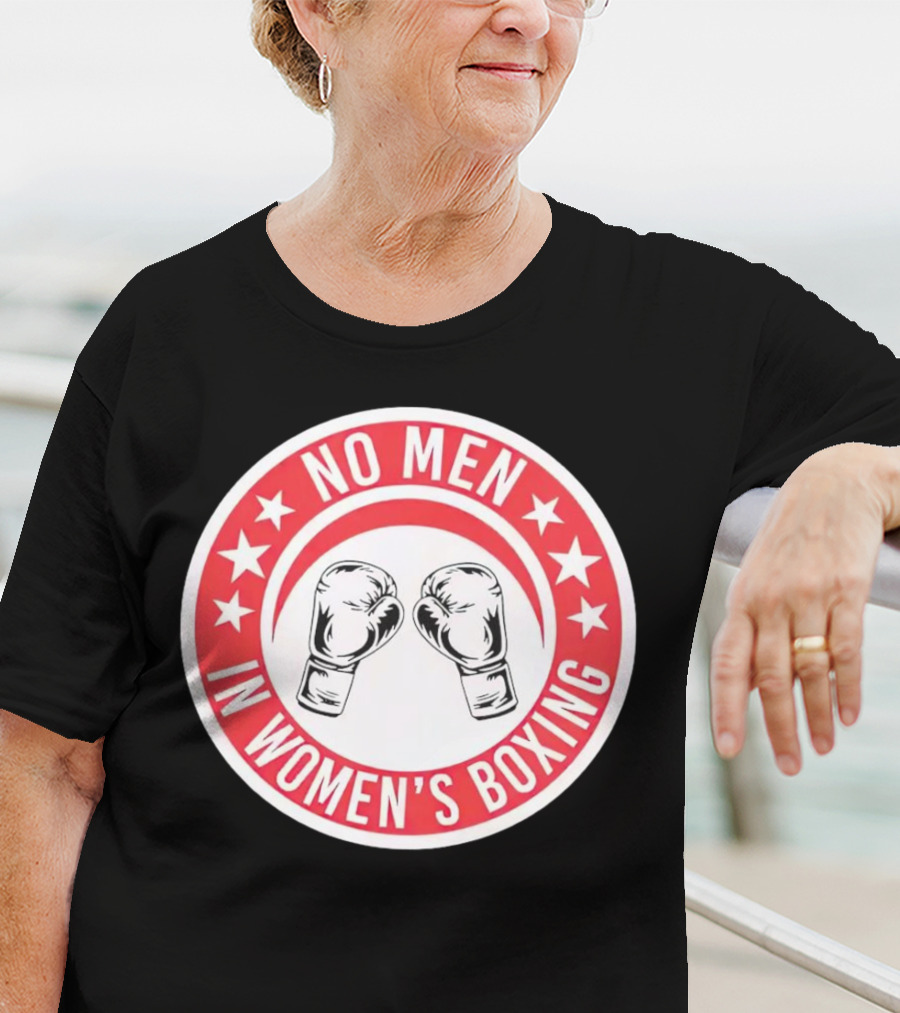 No Men In Women's Boxing Boxing Gloves Red Stars T-Shirt