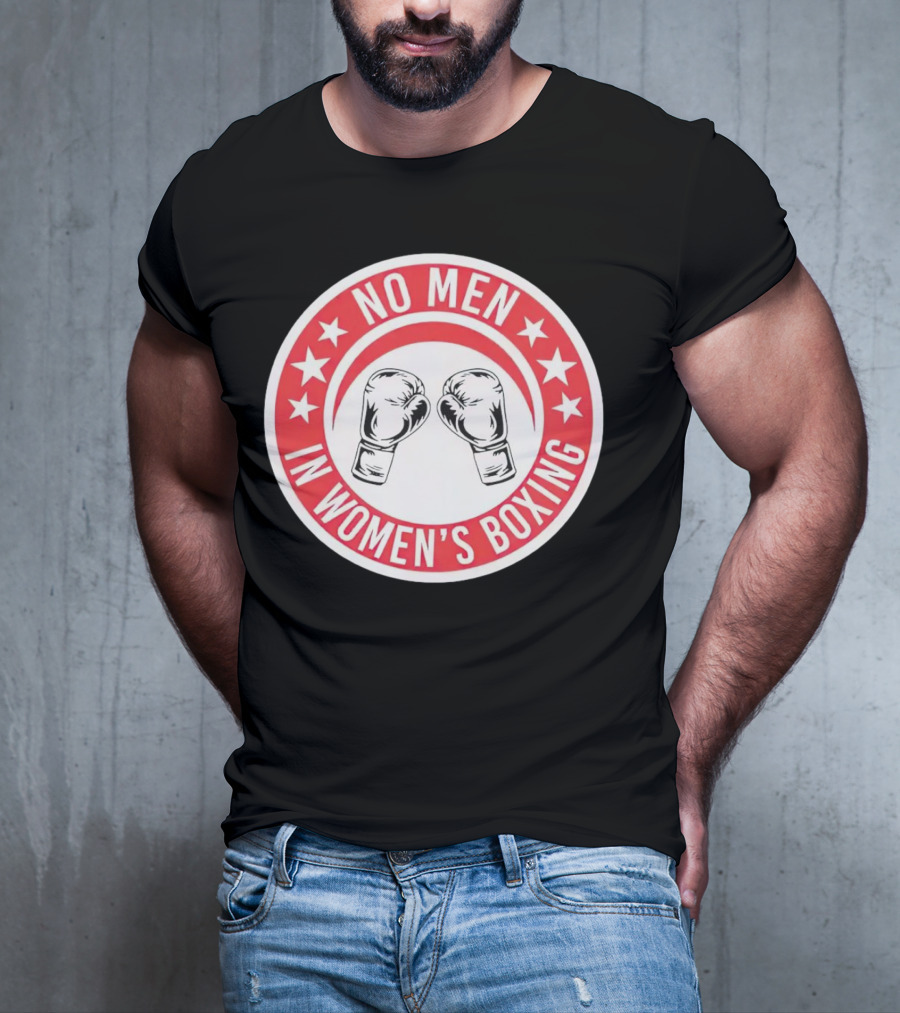 No Men In Women's Boxing Boxing Gloves Red Stars T-Shirt
