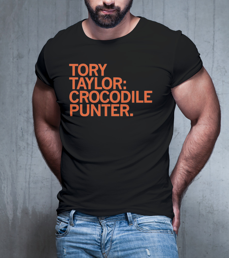 Tory Taylor Crocodile Punter Football Sports Fan Black T-Shirt