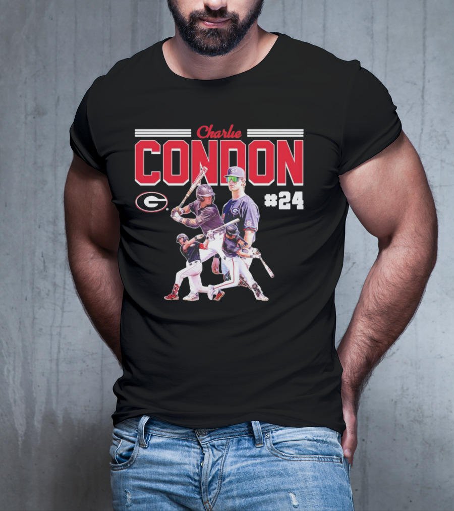 Charlie Condon Georgia Bulldogs NCAA Baseball Player #24 Collage T-Shirt