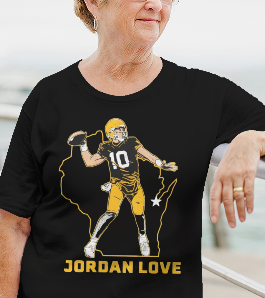 Jordan Love Wisconsin Star Quarterback Green Bay Packers T-Shirt