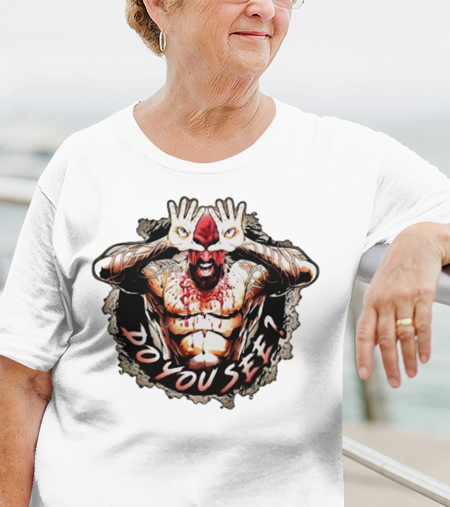 Franky The Mobster FTM Do You See Tattooed Figure With Hands Forming Eye Mask T-Shirt