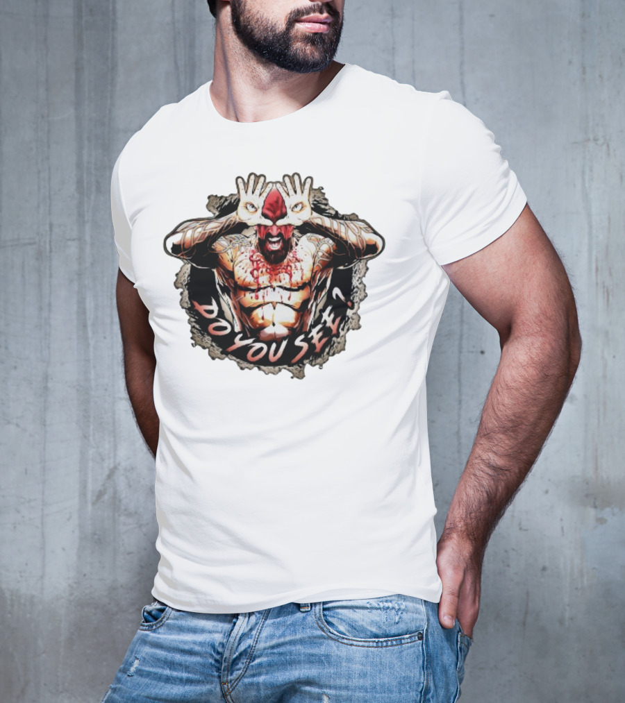 Franky The Mobster FTM Do You See Tattooed Figure With Hands Forming Eye Mask T-Shirt