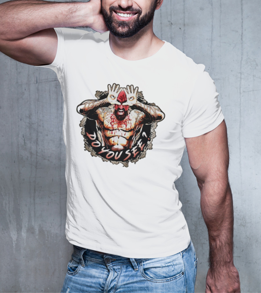 Franky The Mobster FTM Do You See Tattooed Figure With Hands Forming Eye Mask T-Shirt