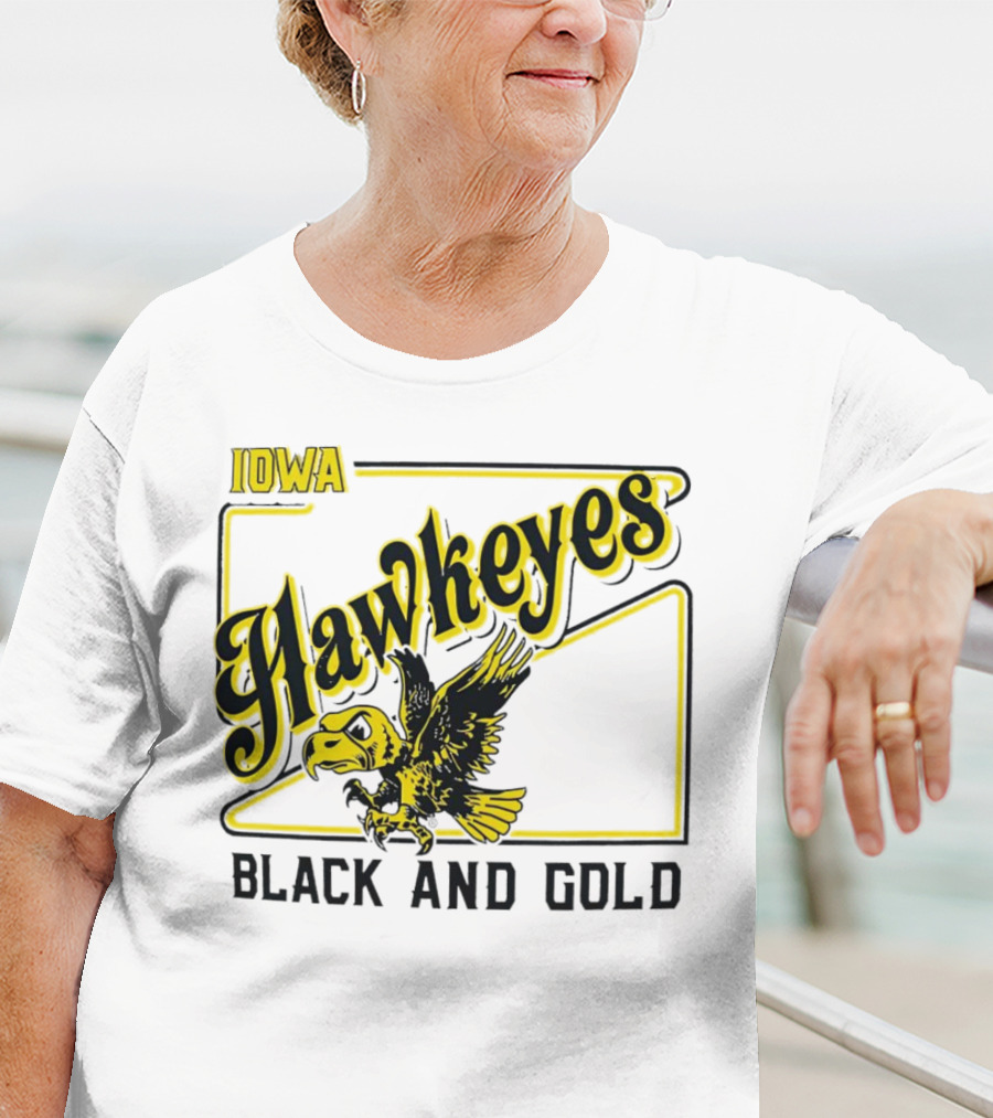 Iowa Hawkeyes Black And Gold Hawk T-Shirt