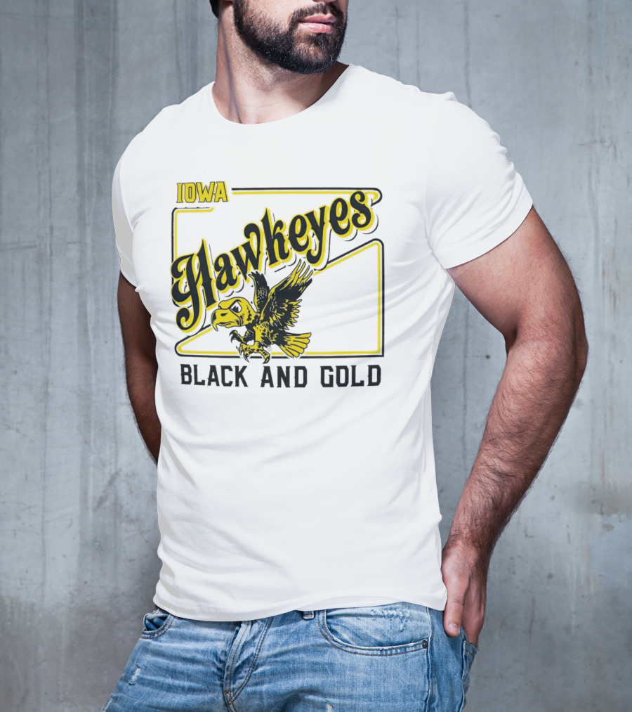 Iowa Hawkeyes Black And Gold Hawk T-Shirt