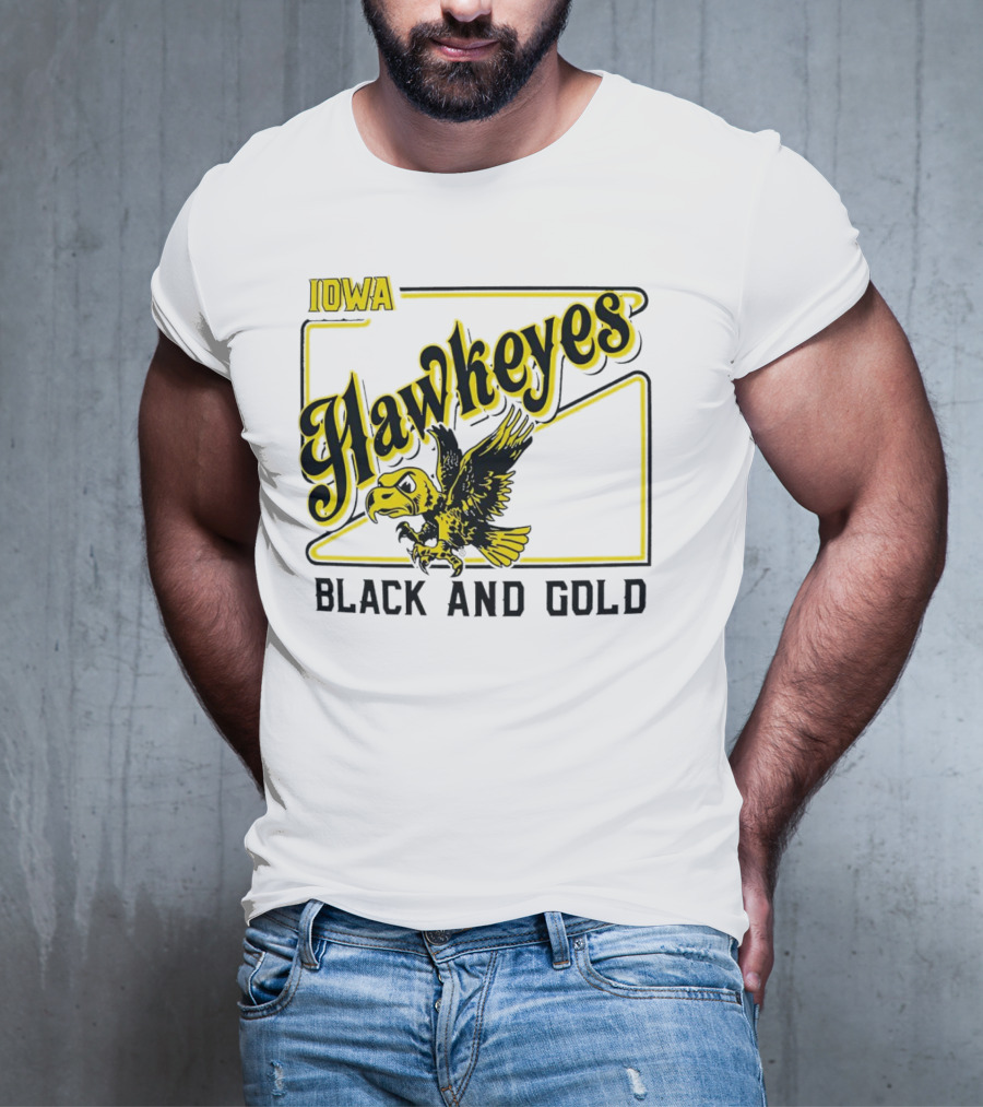 Iowa Hawkeyes Black And Gold Hawk T-Shirt