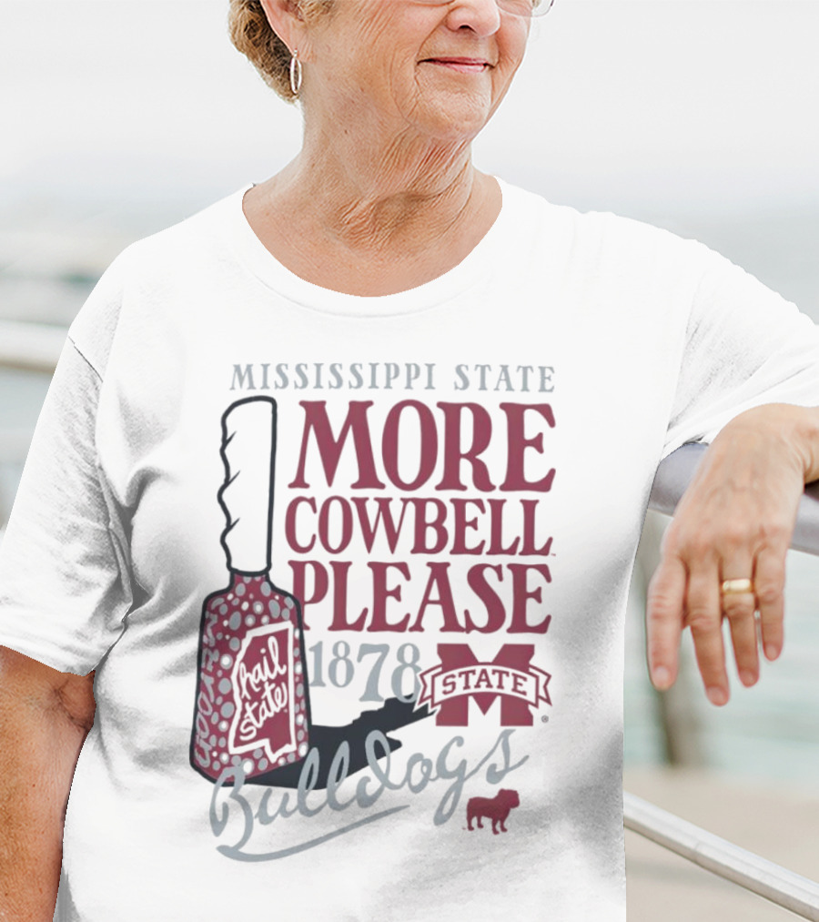 Mississippi State Bulldogs More Cowbell Please 1878 Vintage Cowbell T-Shirt