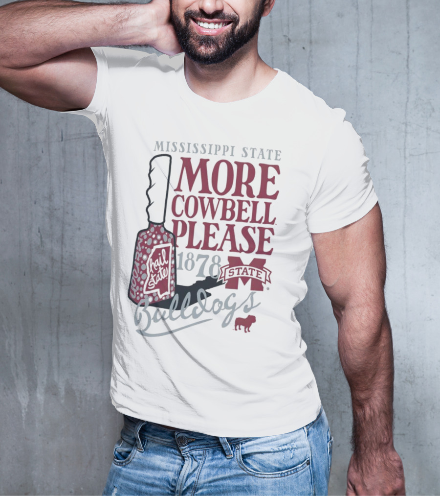 Mississippi State Bulldogs More Cowbell Please 1878 Vintage Cowbell T-Shirt