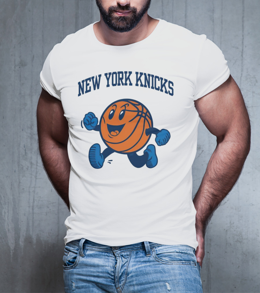 New York Knicks Running Basketball Character T-Shirt