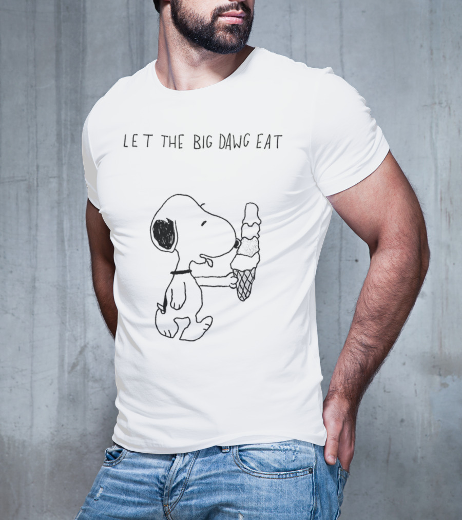 Snoopy Let The Big Dawg Eat Ice Cream Cone T-Shirt