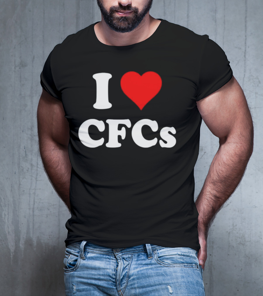 I Heart CFCs Retro-Style Bold Text And Red Heart T-Shirt