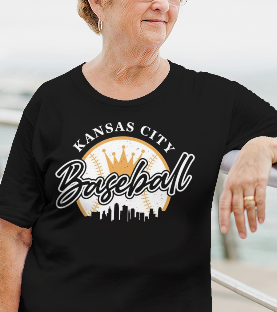 Kansas City Baseball Crown Skyline T-Shirt