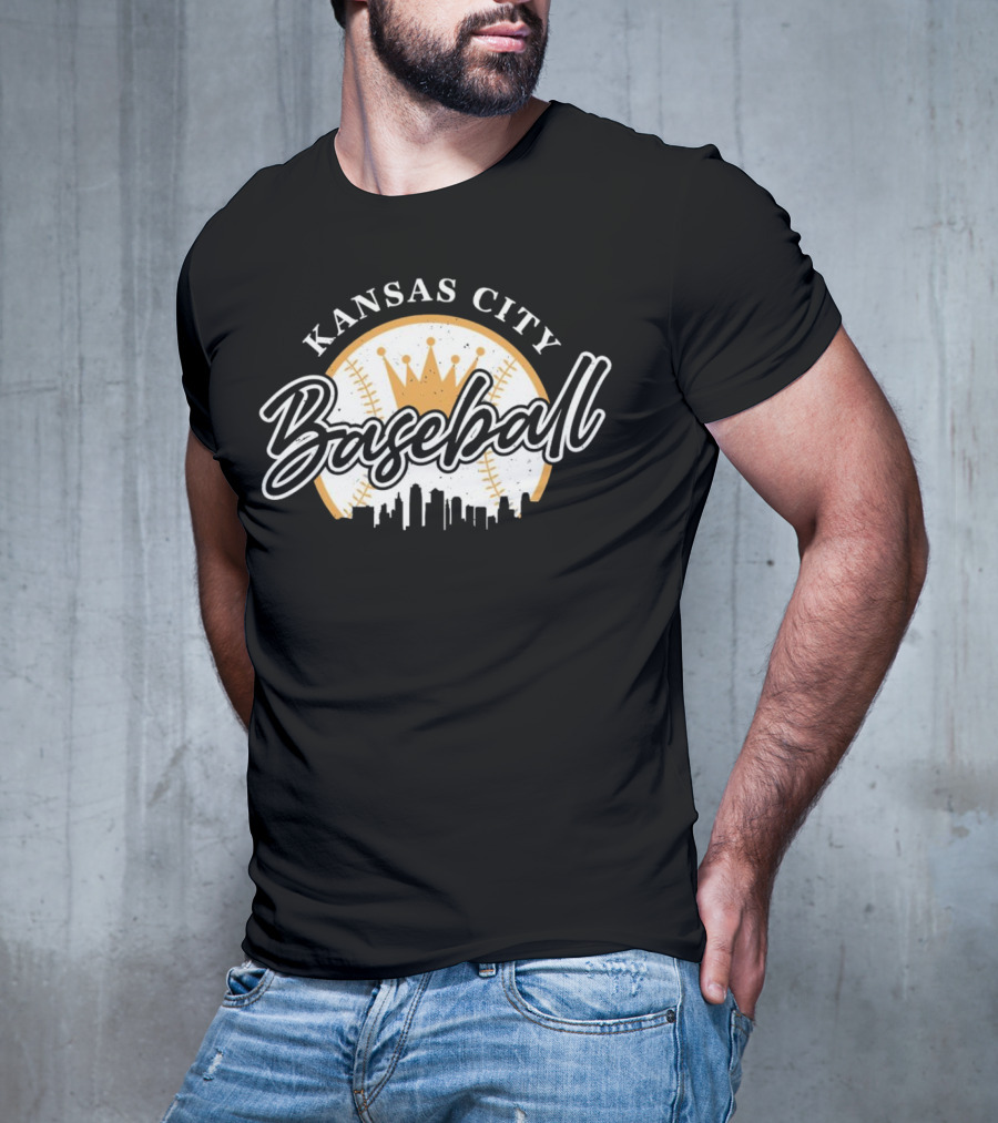 Kansas City Baseball Crown Skyline T-Shirt