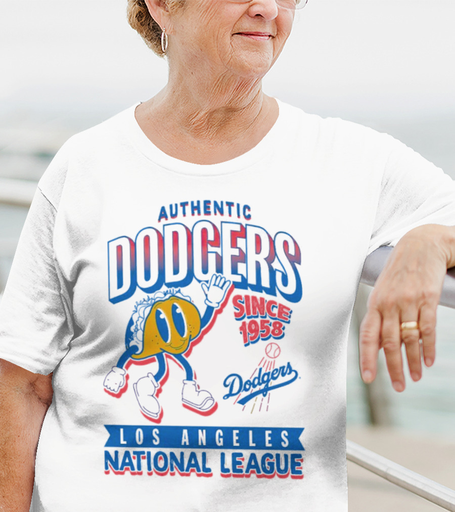Authentic Dodgers Los Angeles Since 1958 National League Dodgers T-Shirt