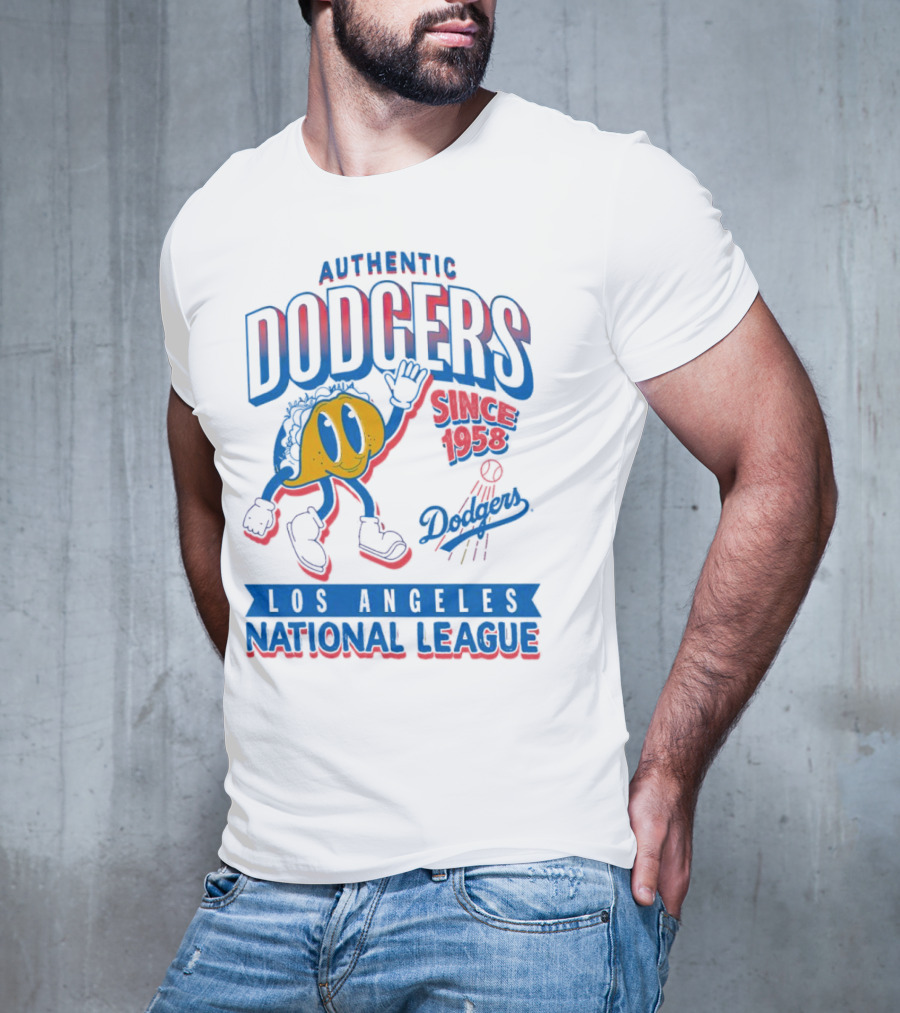 Authentic Dodgers Los Angeles Since 1958 National League Dodgers T-Shirt