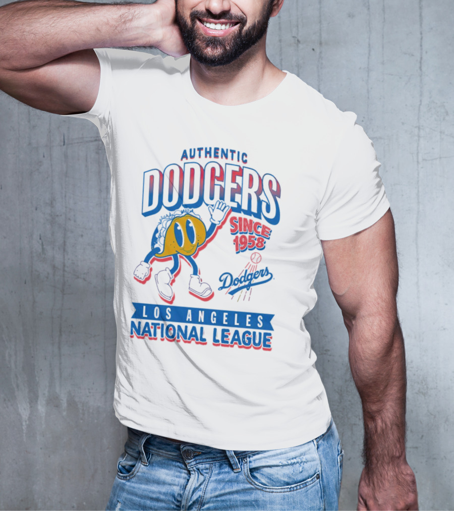 Authentic Dodgers Los Angeles Since 1958 National League Dodgers T-Shirt